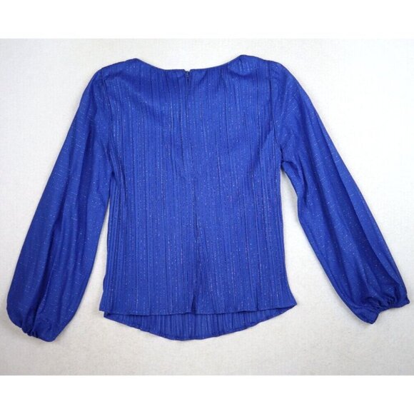 VINTAGE 70s WOMEN'S BLUE 2-PIECE DRESS SKIRT & TOP - GAYLE EVANS - SIZE 12.5 - Picture 7 of 11